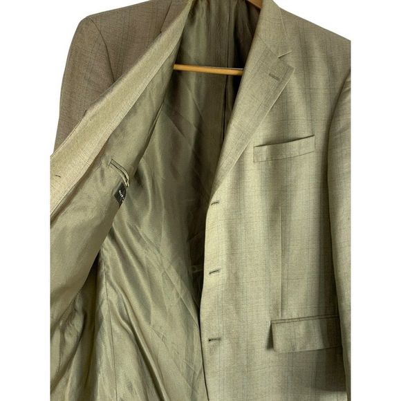 Oscar De La Renta Sport Coat 42R Silk Linen Wool 3 Button EUC 6343 Ventless - Picture 6 of 9